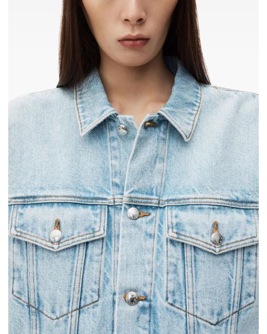 Alexander Wang Blue Zip-Sleeved Denim Jacket