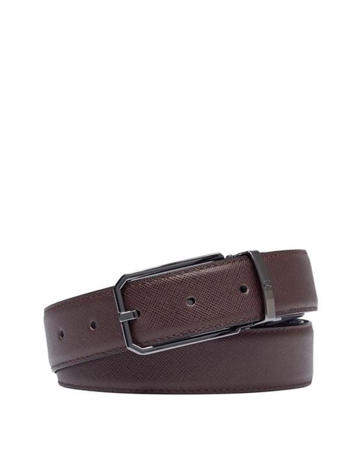 Lancel Brown Leon Dark Metal Belt for men