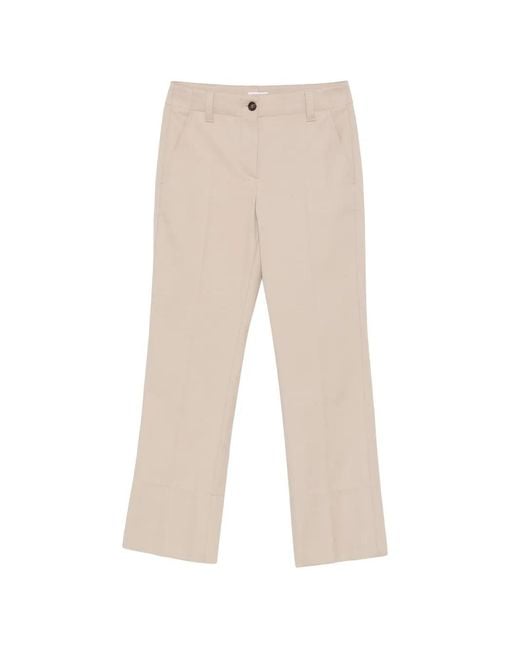 Brunello Cucinelli White Pressed-Crease Straight-Leg Trousers