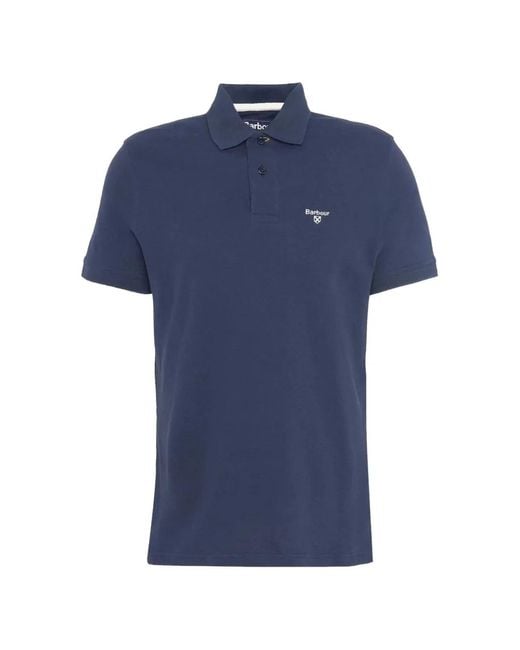 Barbour Blue Logo-Embroidered Lightweight Polo Shirt for men