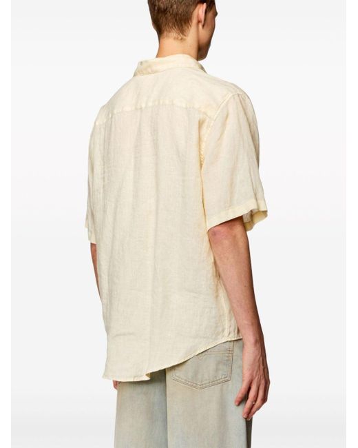 DIESEL White S-emil Linen Shirt for men
