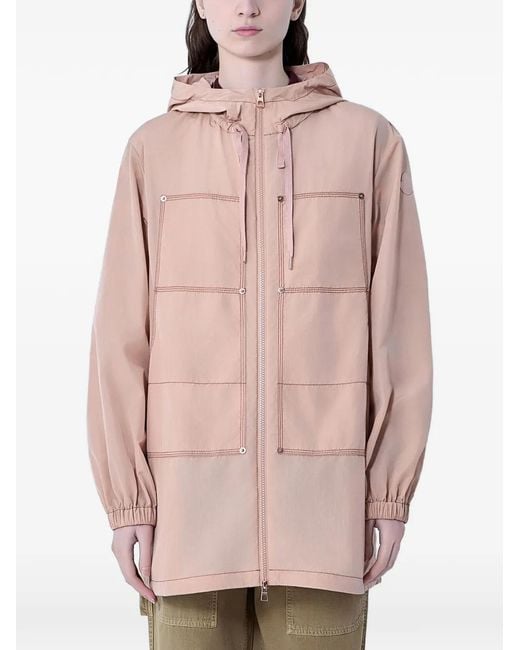 Moncler レディース ピンク フーデッド コート