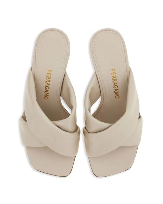 Ferragamo Natural Crossover-Strap Sandals