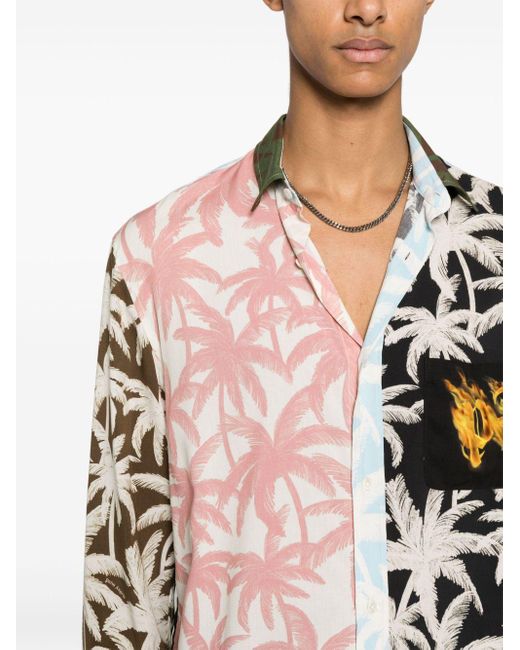 Chemise à imprimé palmier Palm Angels pour homme en coloris Pink