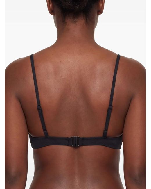 Coperni Black Rosette-Detail Bikini Top
