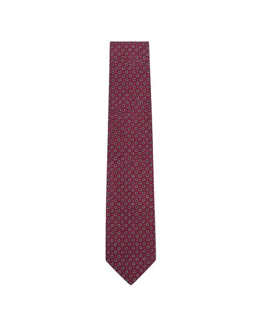 Tombolini Purple Geometric-Print Tie for men