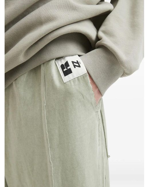 Izzue Green Frayed-Detail Pocket Trousers for men