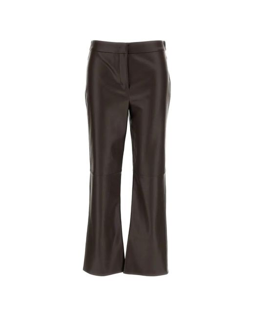 Max Mara Black Sublime Leather-Effect Slim-Fit Trousers