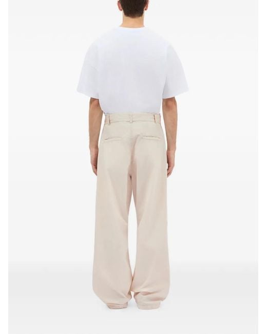 MSGM White Welt-Pocket Trousers for men