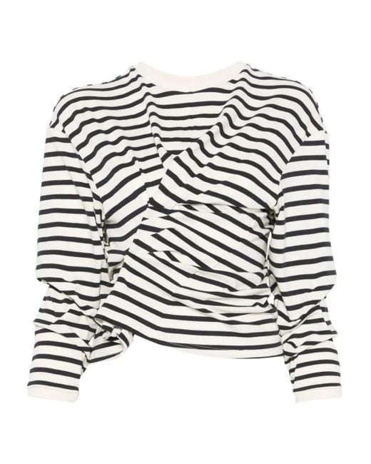 A.W.A.K.E. MODE White Striped Top