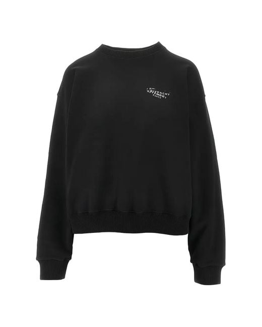 Givenchy Black Sweat À Imprimé Stamp Et Col Ras Du Cou