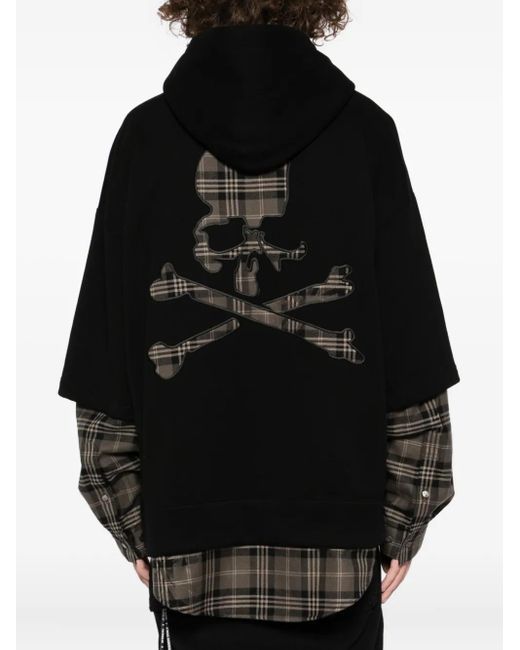 MASTERMIND WORLD Black Graphic-Embroidered Hoodie for men