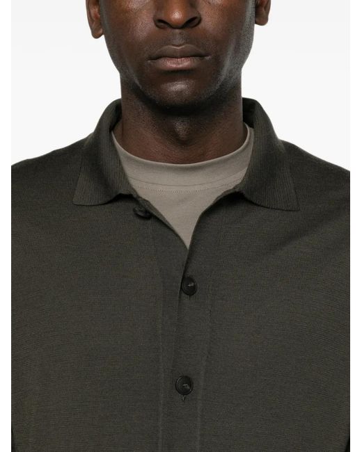 Gran Sasso Green Button-Up Long-Sleeve Cardigan for men