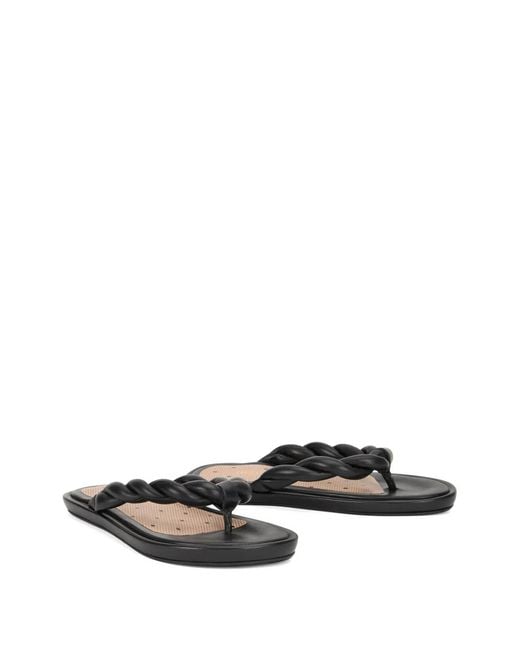 Red(v) White Braided-Straps Flip Flops