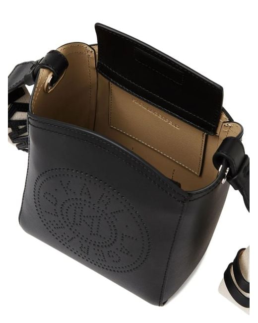 Karl Lagerfeld Black Small K/Circle Bucket Perforated Bag
