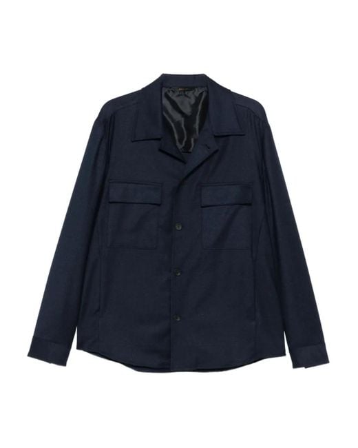 メンズ Briglia 1949 ダブルポケット シャツ Blue