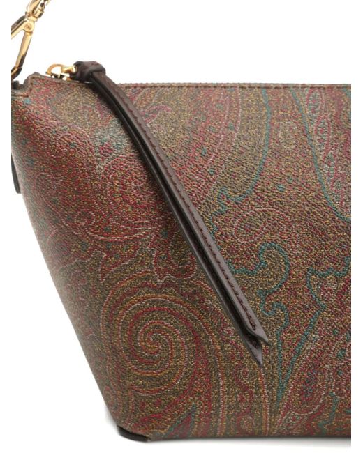 Etro Brown Schultertasche mit Paisley-Print