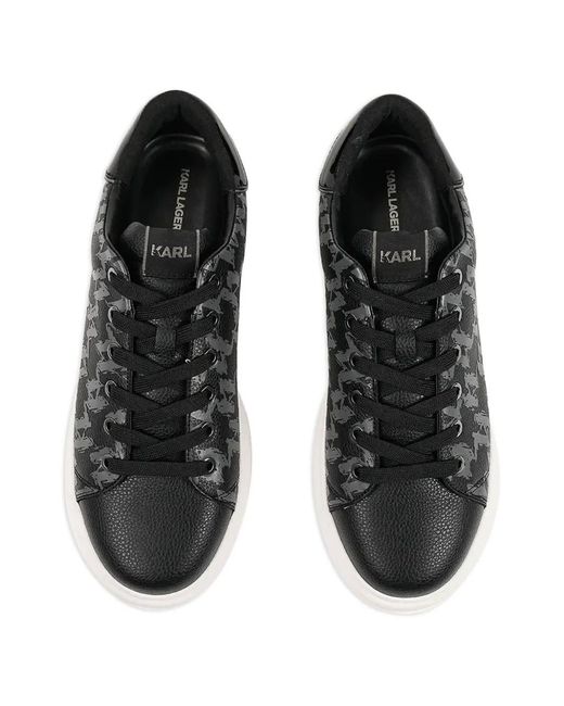 Karl Lagerfeld Black Patterned Platform Sneakers for men