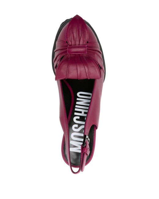 Moschino Pink 130mm Leather Slingback Pumps