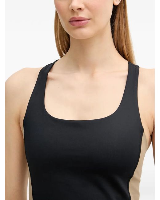 Casall Black Colour-Block Racerback Top