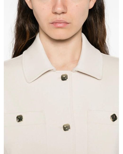 Max Mara White Veste En Jersey À Poches Multiples