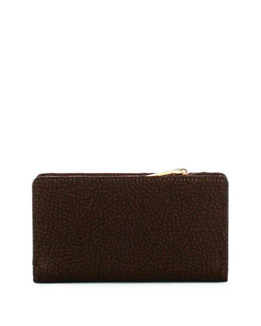 Borbonese Brown Logo-Plaque Wallet