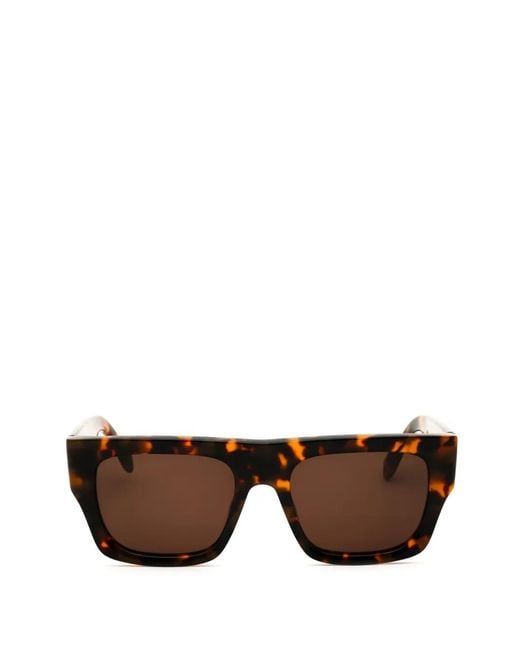 Palm Angels Brown Pixley Rectangle-Frame Sunglasses