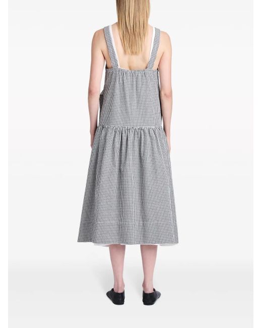 Proenza Schouler Gray Sasha Grid-Print Midi Dress