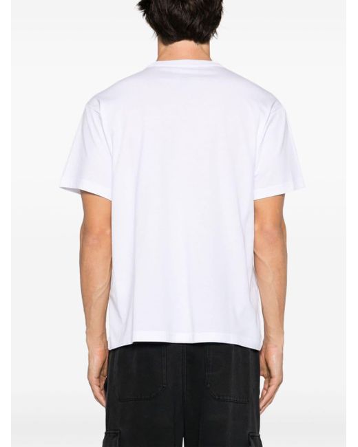 Versace White Logo-print Cotton T-shirt for men