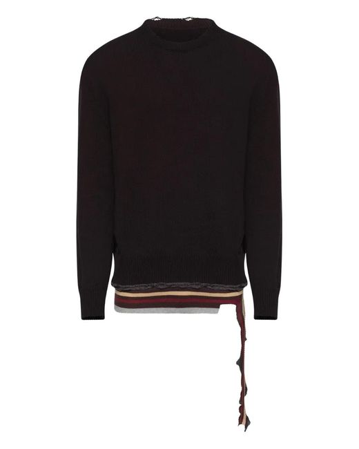 MM6 by Maison Margiela Black Crew-Neck Sweater for men