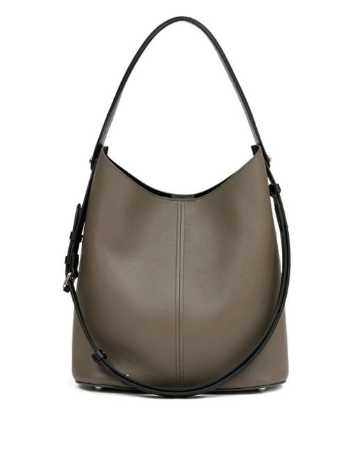 Maison Margiela Gray Dress-Age Dual-Strap Leather Shoulder Bag