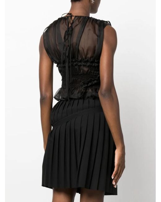 CECILIE BAHNSEN シャーリング ノースリーブトップ Black
