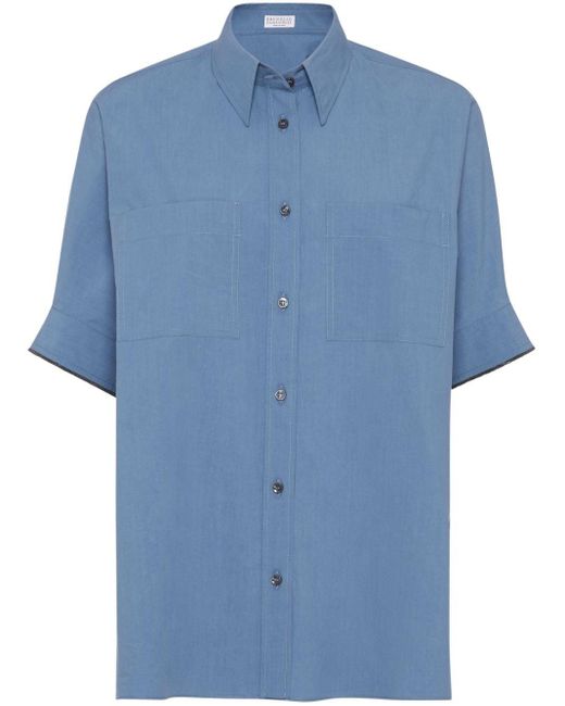 Camisa de manga corta Brunello Cucinelli de color Blue