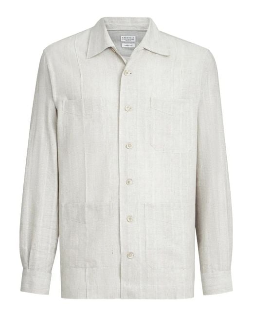 メンズ Brunello Cucinelli ポケット ジャカード シャツ White