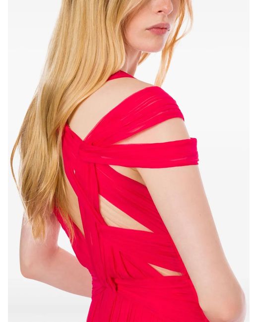 Alberta Ferretti Pink Multi-Way-Strap Maxi Dress