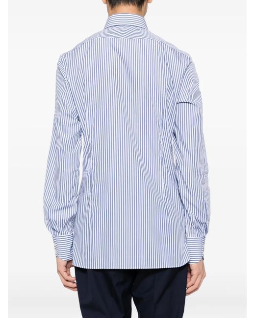 Tom Ford Blue Cotton Stripe Shirt for men