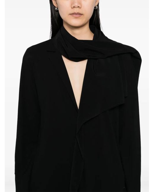 Yohji Yamamoto Black Scarf-Collar Blazer