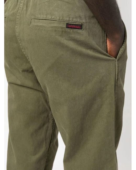 Gramicci Green Belted-Waist Straight-Leg Trousers for men