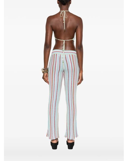 Asta Resort White Marielle Striped Halterneck Top