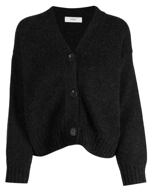 Pringle of Scotland Black Cropped Cashmere Cardigan