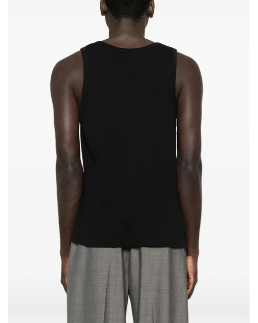 Studio Nicholson Black Débardeur Razim À Design Côtelé for men