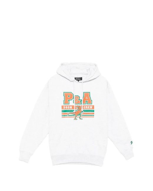 PEACE AND AFTER White T-Rex Hoodie for men