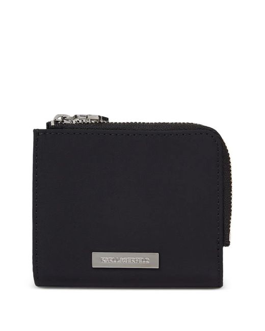 Karl Lagerfeld Black Ikon Logo-Plaque Bifold Wallet