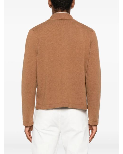 A.P.C. Geknöpfter Cardigan mit aufgesetzten Taschen in Brown für Herren