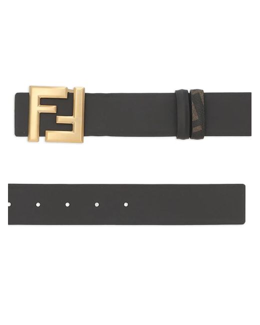 Ceinture En Cuir À Motif Ff Fendi pour homme en coloris White