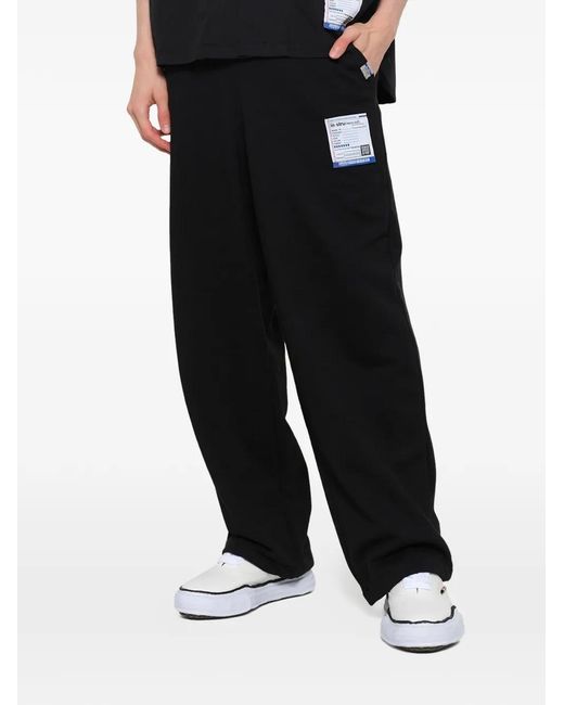 Maison Mihara Yasuhiro Black Logo-Patch Sweat Pants for men