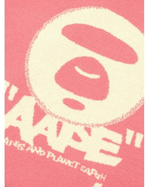 Aape By A Bathing Ape Pink Logo Crew-Neck Sweater for men