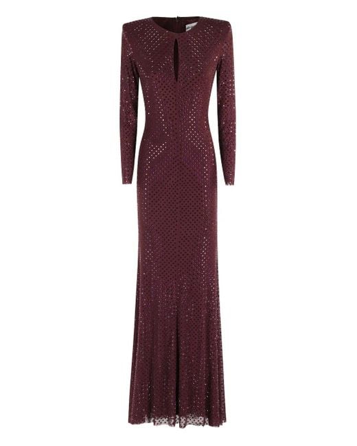 Self-Portrait Verfraaide Jurk Met Lange Mouwen in het Purple