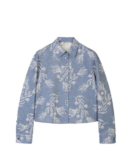 Ports 1961 Blue Floral-Embroidered Jacket