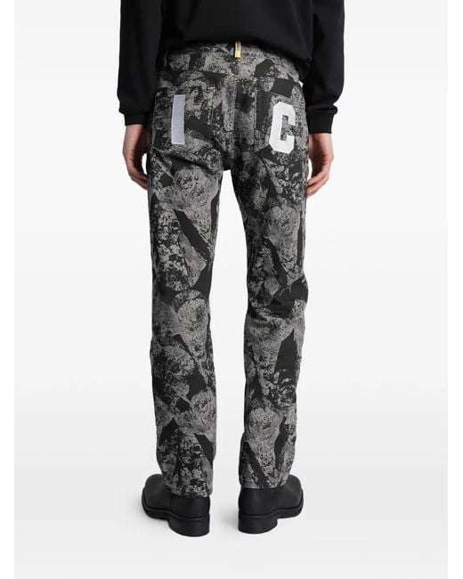 ICECREAM Black Running Dog Abstract-Print Jeans for men